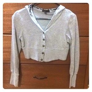 Gray Cropped Hoodie